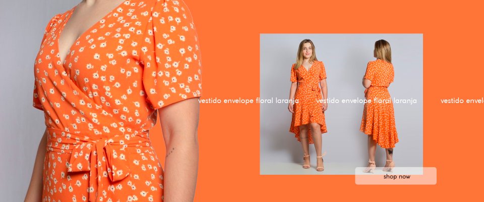 vestido envelope laranja 