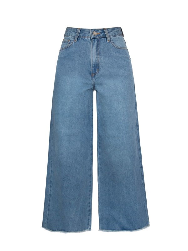 Calça Pantalona Cropped Jeans Clara-4